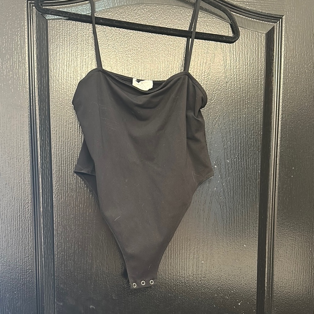Black Spaghetti Strap Bodysuit